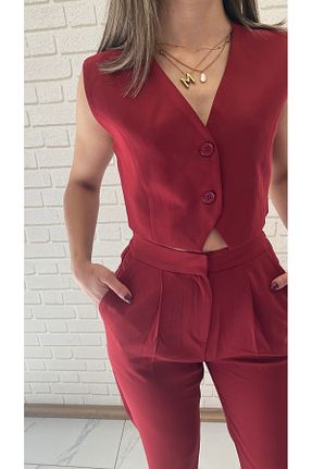 ست بالاتنه و پائین تنه زرشکی زنانه بافتنی boutiquemery - کد 894536452