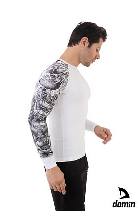 بادی اسپرت سفید مردانه پلی استر DOMİN SPOR - کد 873124076