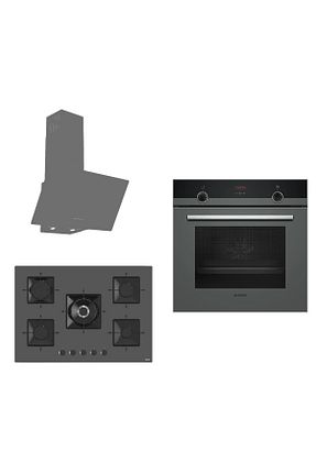 ست هود و اجاق گاز طوسی گارانتی نمایندگی رسمی Siemens - کد 894010983
