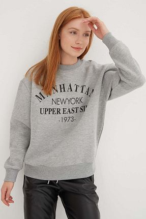 سوئیشرت طوسی زنانه چاپی Fashion Friends - کد 755273055