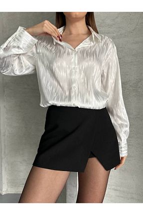 پیراهن سفید زنانه اورسایز LACASE - کد 894568223