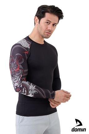بادی اسپرت مشکی مردانه پلی استر DOMİN SPOR - کد 873121812