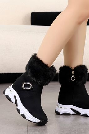 بوت / نیم بوت مشکی زنانه چرم مصنوعی Cananın Pabuçları - کد 894586213