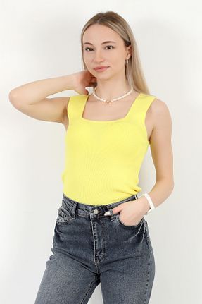 بلوز زرد زنانه ساده GİYSA - کد 890937147