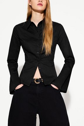 پیراهن مشکی زنانه Fitted Bershka - کد 892411387