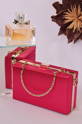 کیف مجلسی صورتی زنانه چرم مصنوعی weem bag - کد 894594766