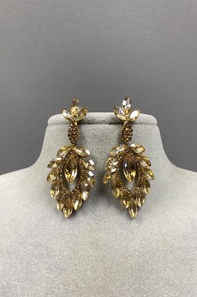 گوشواره جواهر طلائی زیرکن Hayalperest boncuk - کد 770283793