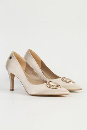 کفش پاشنه بلند کلاسیک بژ زنانه پاشنه ضخیم Pierre Cardin - کد 894589563