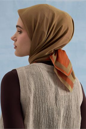 شال نارنجی زنانه پنبه پلی استر Cardion - کد 854496460