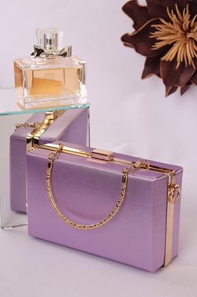 کیف مجلسی بنفش زنانه چرم مصنوعی weem bag - کد 894595459
