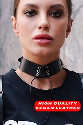چوکر مشکی چرم مصنوعی Angels Passion - کد 409844077