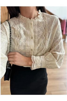 پیراهن نباتی زنانه یقه پیراهنی MELEK KOSTAK - کد 894658114