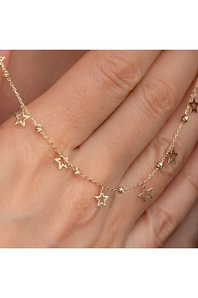 گردنبند طلا رنگی زنانه 14 عیار moda kuyumcu - کد 896235641