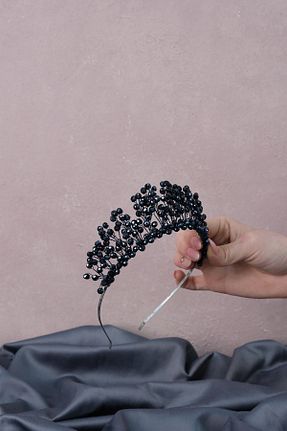 تاج سرمه ای زنانه مروارید Hayalperest boncuk - کد 276983609