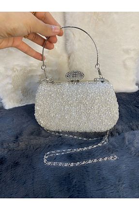 کیف مجلسی سفید زنانه DİYU - کد 894697063