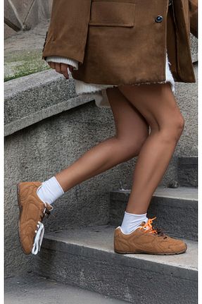 کفش اسنیکر سرمه ای زنانه بند دار NİŞANTAŞI SHOES - کد 892410257