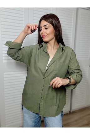 پیراهن خاکی زنانه اورسایز DEZZİİ - کد 846266953