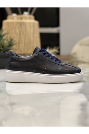 کفش اسنیکر سرمه ای مردانه چرم اصل Martini Shoes - کد 894711592