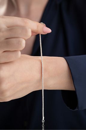 دستبند نقره سفید زنانه 925 عیار Silvano Jewelry - کد 894177013