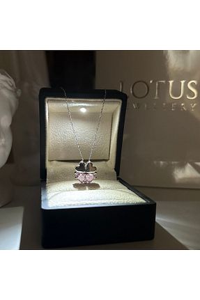 گردنبند نقره صورتی زنانه 925 عیار LOTUS JW - کد 839039049