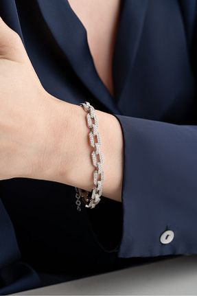دستبند نقره سفید زنانه 925 عیار Silvano Jewelry - کد 893788198