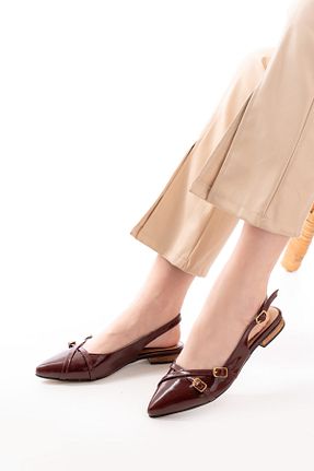 بابت زرشکی زنانه چرم لاکی DURUNUN BUTİĞİ - کد 834426908