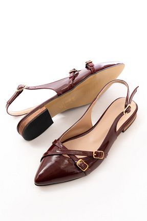 بابت زرشکی زنانه چرم لاکی DURUNUN BUTİĞİ - کد 834426908