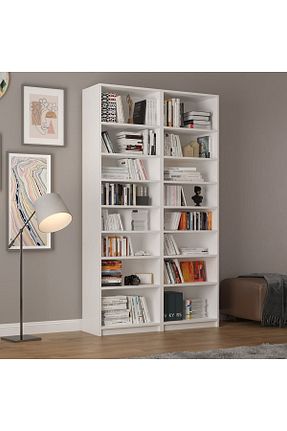 قفسه کتاب سفید 205 cm Asra Trend - کد 266728733
