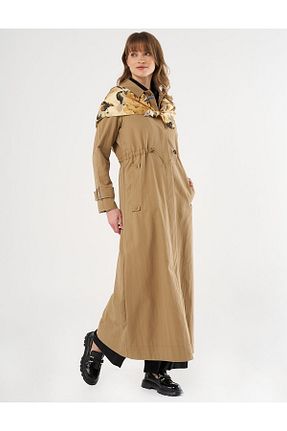 مانتو بلند حجاب بژ زنانه Kayra - کد 894762428