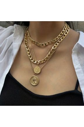 گردنبند نقره زرد زنانه 14 عیار takıbahçesi - کد 894997845