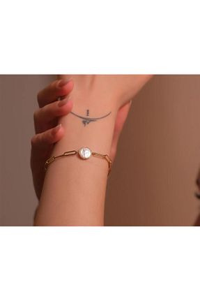 دستبند طلا زرد زنانه 14 عیار Safir Kuyumculuk - کد 775536928
