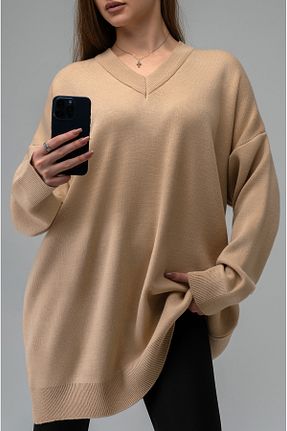 پلیور بژ زنانه ساده GND - کد 894812381