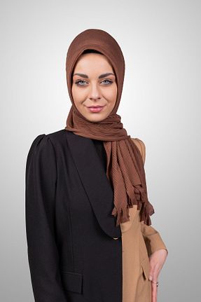 شال قهوه ای زنانه پنبه ای Şalcenneti.com - کد 894855685