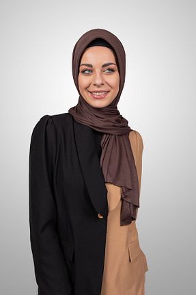 شال قهوه ای زنانه ویسکون Şalcenneti.com - کد 894897637