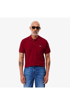 پولوشرت زرشکی مردانه پنبه ای Lacoste - کد 3070096