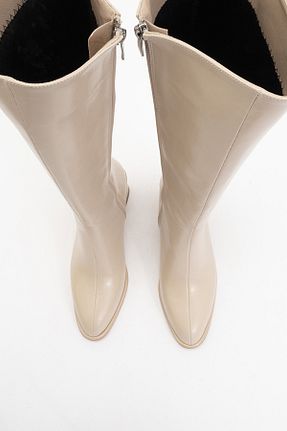چکمه بژ زنانه چرم مصنوعی luvishoes - کد 894833085