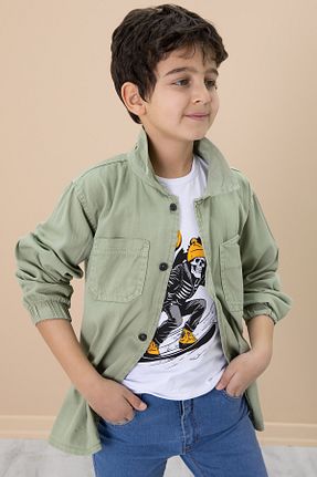پیراهن سبز بچه گانه رگولار Cansın Mini - کد 896477242