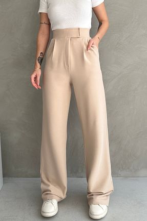 شلوار بژ زنانه پنبه - الاستین mymoda - کد 894812444