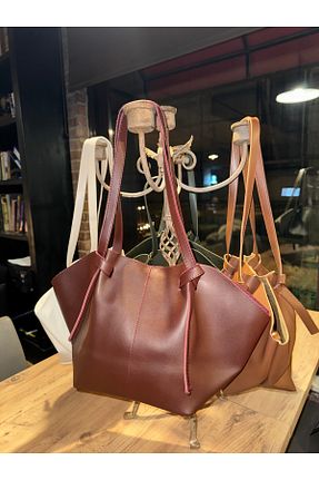 کیف دوشی زرشکی زنانه چرم مصنوعی LOVELYSTORE - کد 894885762