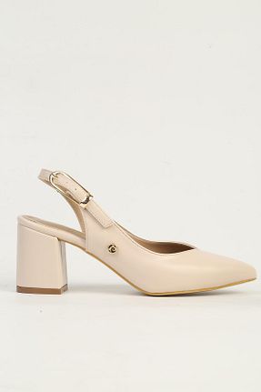 کفش پاشنه بلند کلاسیک بژ زنانه پاشنه ضخیم Pierre Cardin - کد 894871086