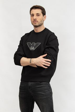 سوئیشرت مشکی مردانه طرح دار Emporio Armani - کد 894756373