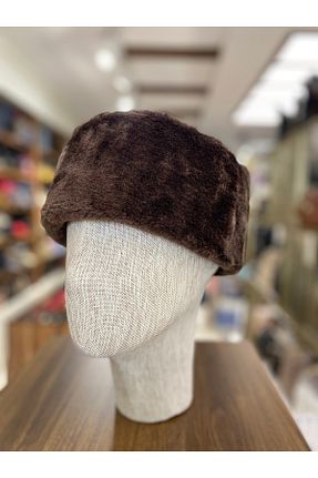 کلاه قهوه ای مردانه خز مصنوعی Göksu Şapka - کد 896508360
