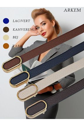 کمربند رنگی زنانه چرم مصنوعی ARKEM CLUB - کد 894124688