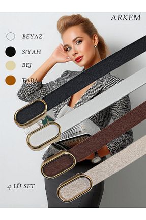 کمربند رنگی زنانه چرم مصنوعی ARKEM CLUB - کد 894193198