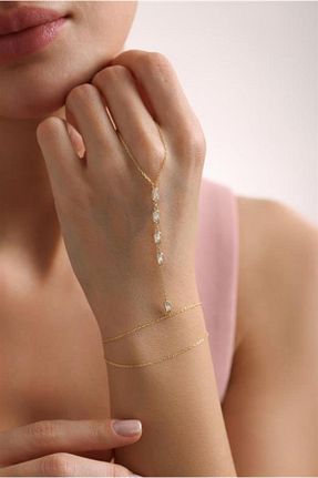 دستبند نقره طلائی زنانه 925 عیار NEREZE - کد 894967371