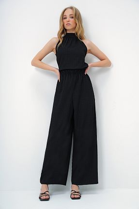 ست بالاتنه و پائین تنه مشکی زنانه بافتنی Trend Alaçatı Stili - کد 891517753