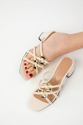 کفش پاشنه بلند کلاسیک بژ زنانه چرم مصنوعی SOHO - کد 799977731