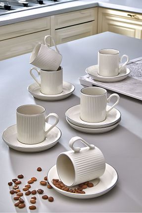 فنجان قهوه سفید 6 نفره Kitchen Life - کد 849559108