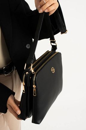 کیف دوشی مشکی زنانه چرم مصنوعی Sanmorris - کد 784240834