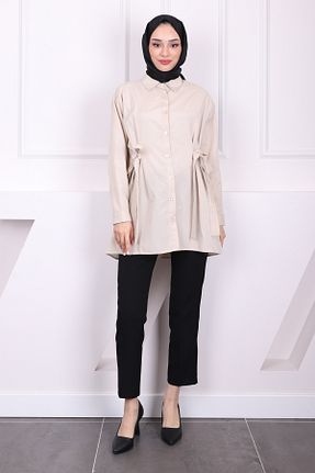 تونیک حجاب طوسی زنانه مخلوط پلی استر İmajButik - کد 892718751